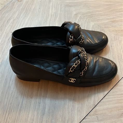 chanel loafers lambskin black|Chanel moccasins.